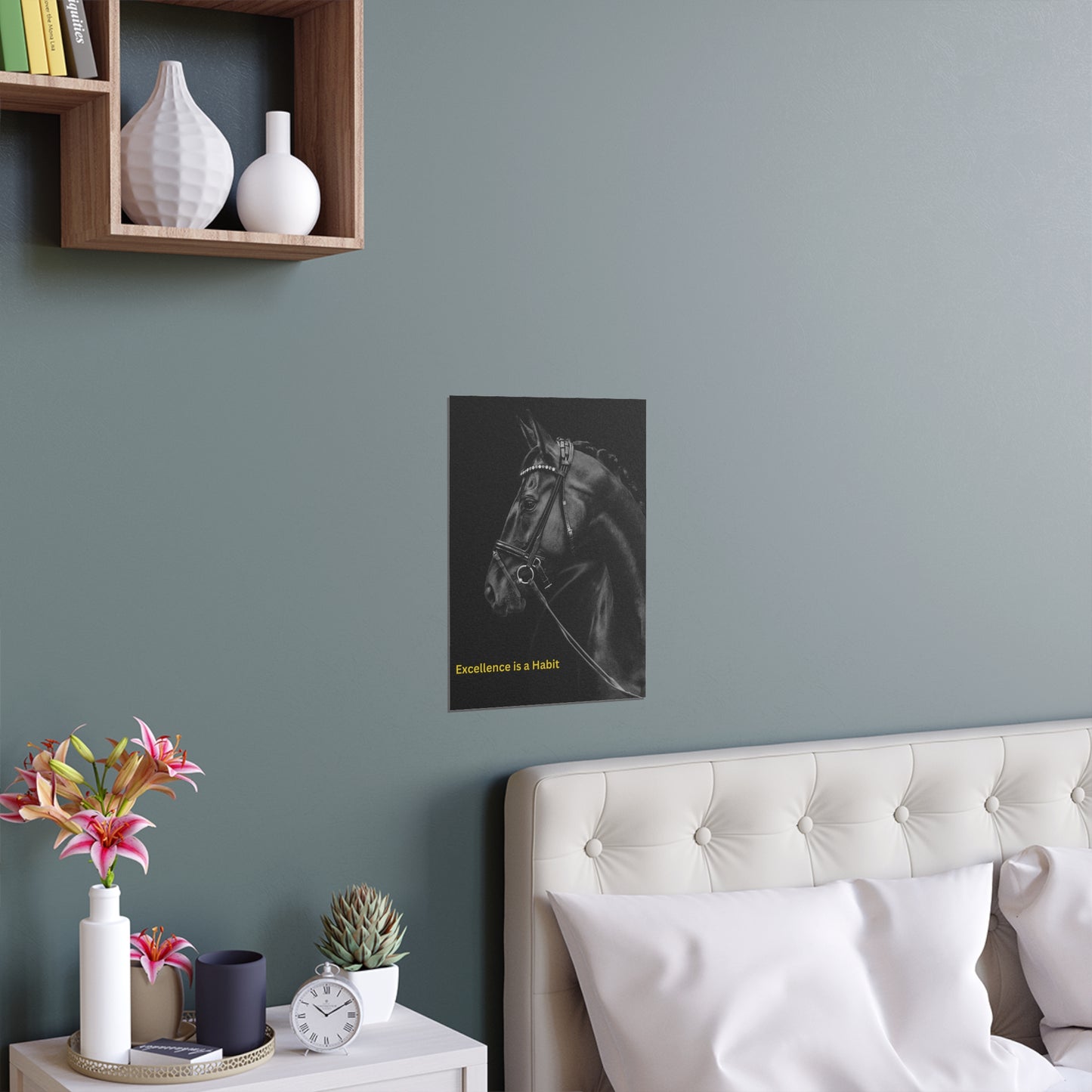 Equestrian Silk Poster - "Excellence is a Habit" - Perfect Wall Art for Horse Lovers