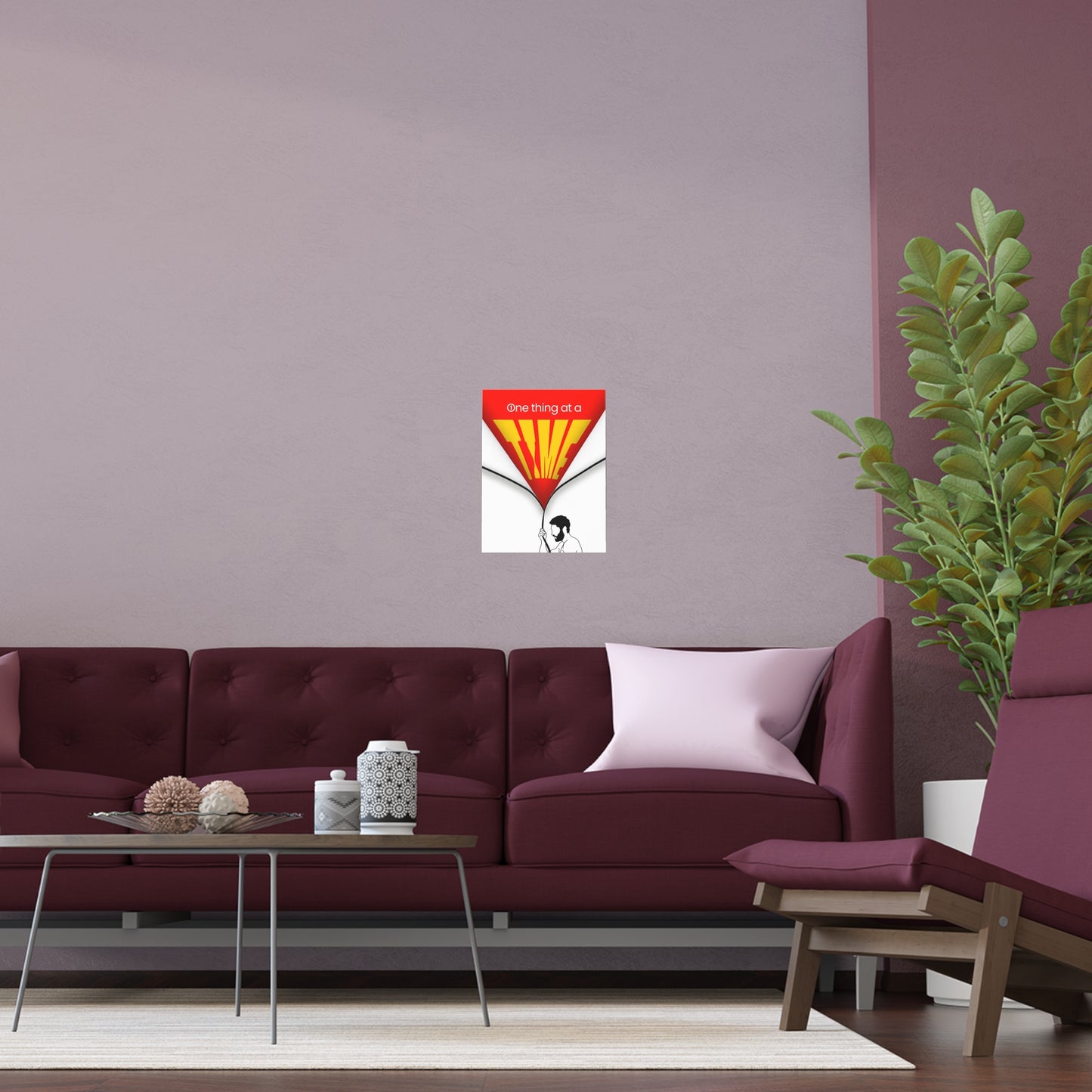 Inspirational Silk Poster - 'One Thing at a Time'