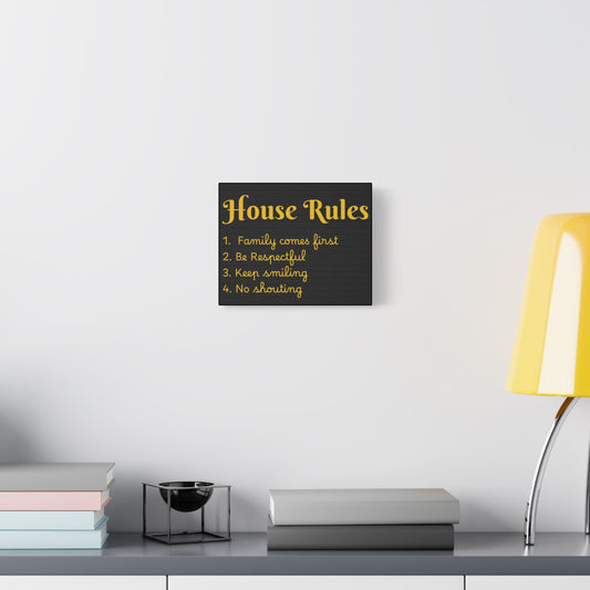 House Rules Canvas - Family First Decor